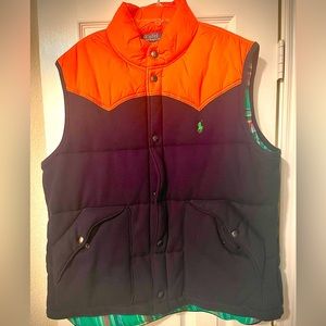 Polo by Ralph Lauren two-tone puffer vest Navy/Orange